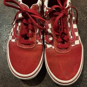Kids Red Checkered Sneakers